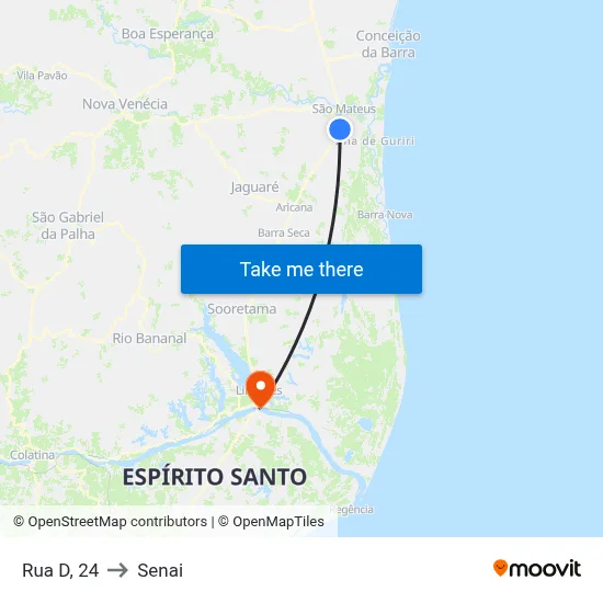 Rua D, 24 to Senai map