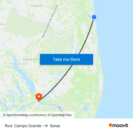 Rod. Campo Grande to Senai map