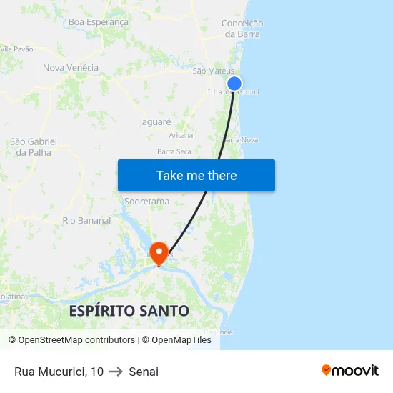 Rua Mucurici, 10 to Senai map