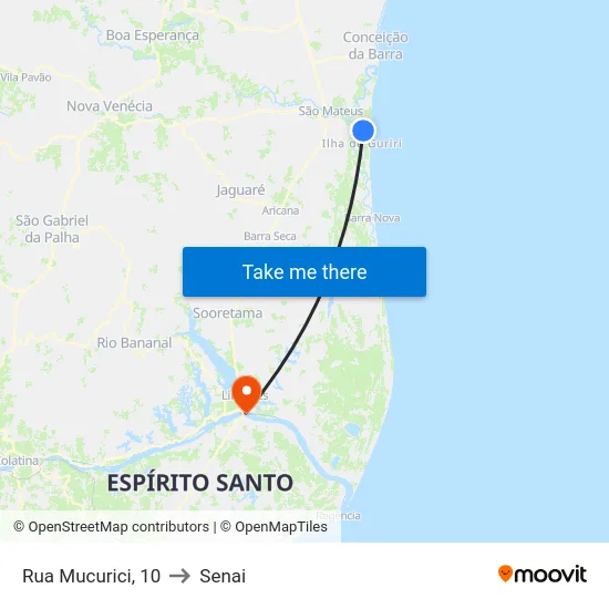 Rua Mucurici, 10 to Senai map