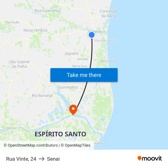 Rua Vinte, 24 to Senai map