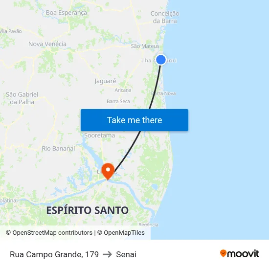 Rua Campo Grande, 179 to Senai map
