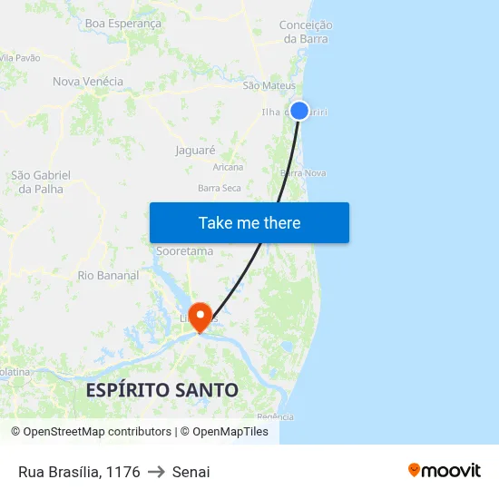 Rua Brasília, 1176 to Senai map