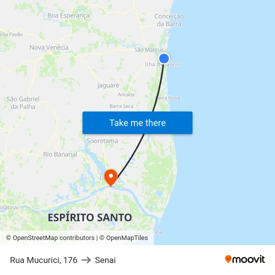 Rua Mucurici, 176 to Senai map