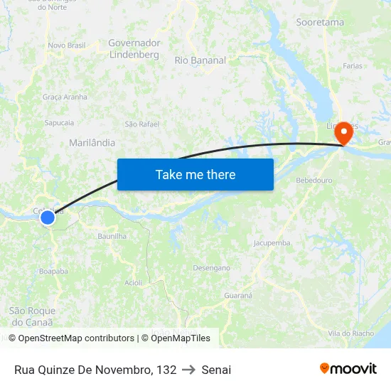 Rua Quinze De Novembro, 132 to Senai map