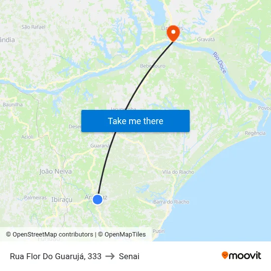 Rua Flor Do Guarujá, 333 to Senai map