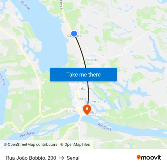 Rua João Bobbio, 200 to Senai map