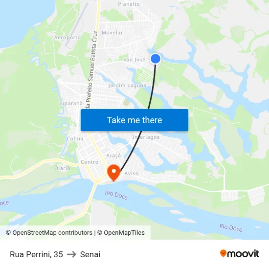 Rua Perrini, 35 to Senai map