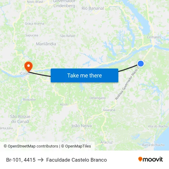 Br-101, 4415 to Faculdade Castelo Branco map
