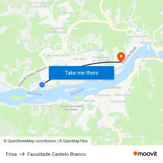 Frisa to Faculdade Castelo Branco map