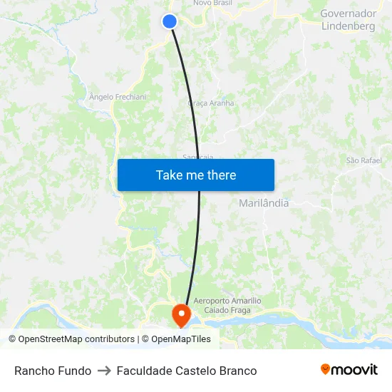 Rancho Fundo to Faculdade Castelo Branco map