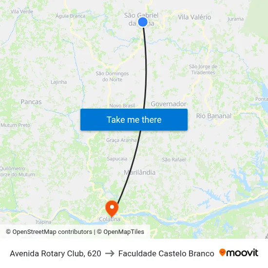 Avenida Rotary Club, 620 to Faculdade Castelo Branco map