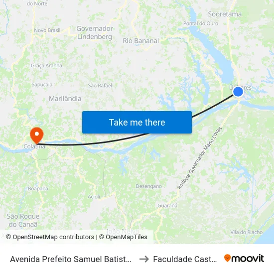 Avenida Prefeito Samuel Batista Cruz, 3001-3085 to Faculdade Castelo Branco map