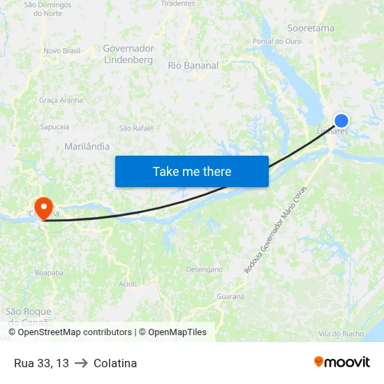 Rua 33, 13 to Colatina map