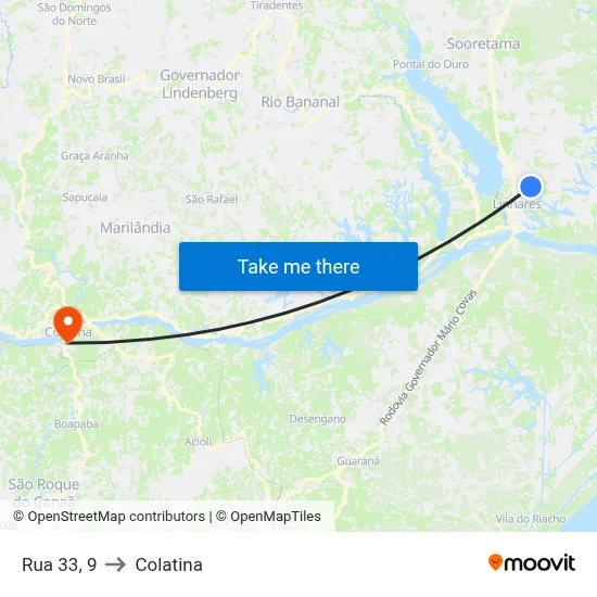 Rua 33, 9 to Colatina map