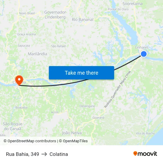 Rua Bahia, 349 to Colatina map