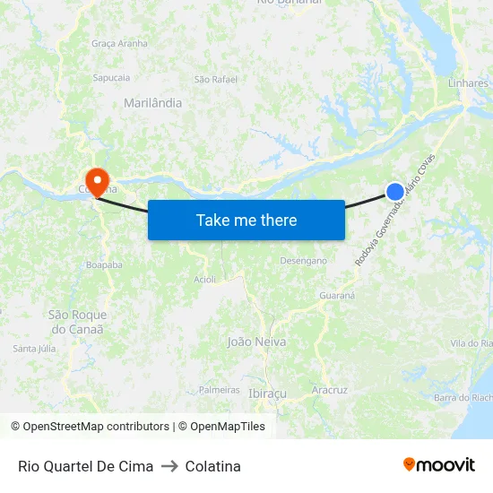 Rio Quartel De Cima to Colatina map