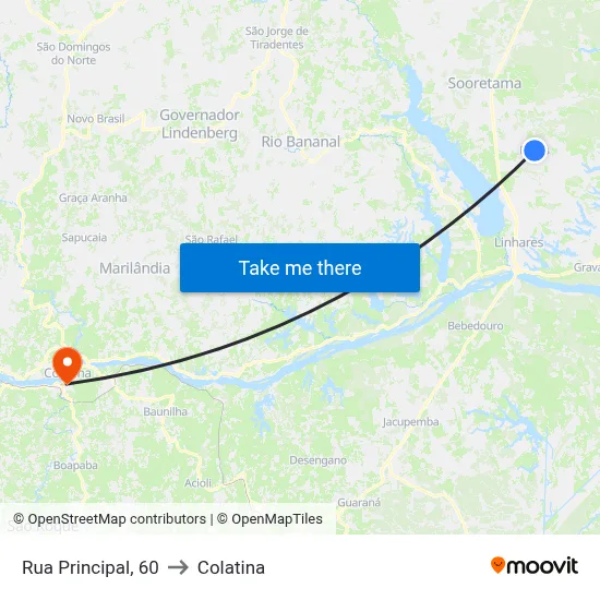 Rua Principal, 60 to Colatina map