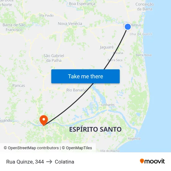 Rua Quinze, 344 to Colatina map