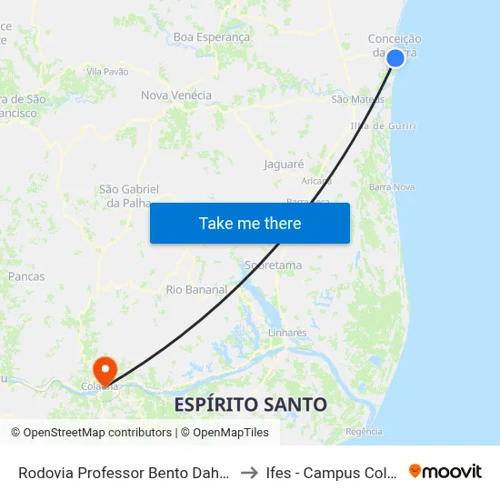 Rodovia Professor Bento Daher, 268 to Ifes - Campus Colatina map