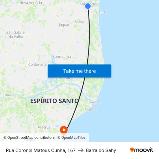 Rua Coronel Mateus Cunha, 167 to Barra do Sahy map