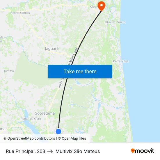 Rua Principal, 208 to Multivix São Mateus map