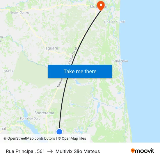 Rua Principal, 561 to Multivix São Mateus map