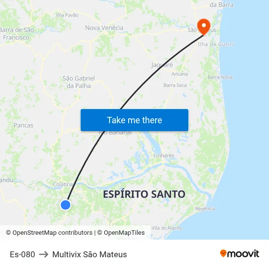 Es-080 to Multivix São Mateus map