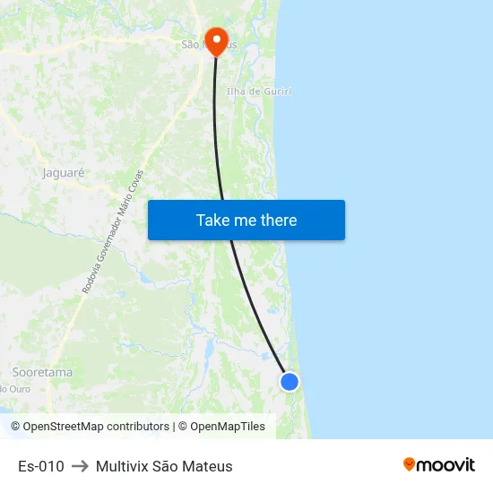Es-010 to Multivix São Mateus map