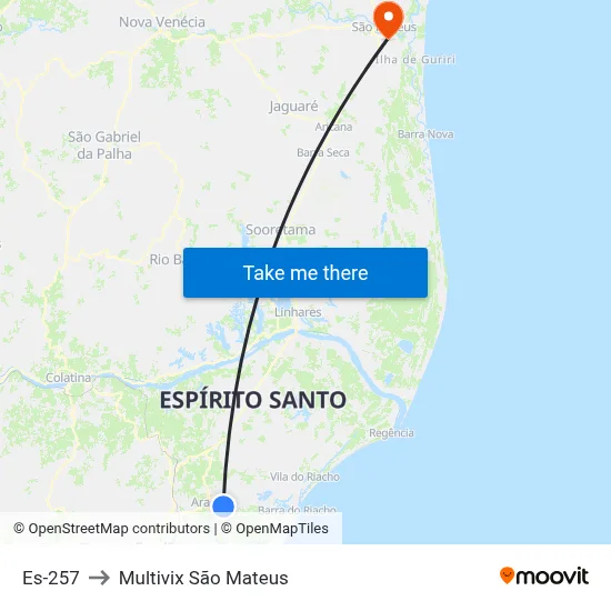 Es-257 to Multivix São Mateus map