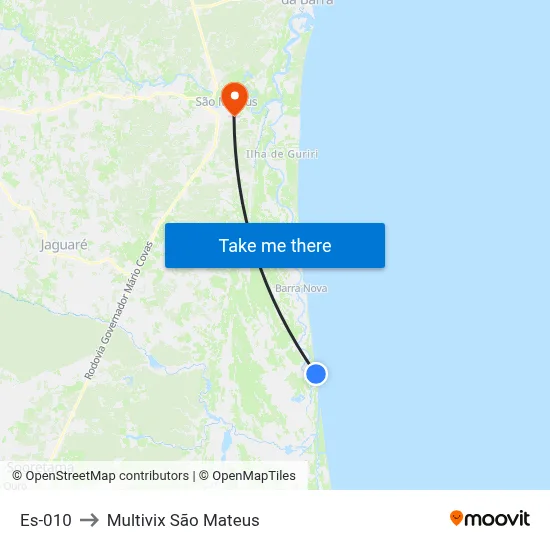 Es-010 to Multivix São Mateus map