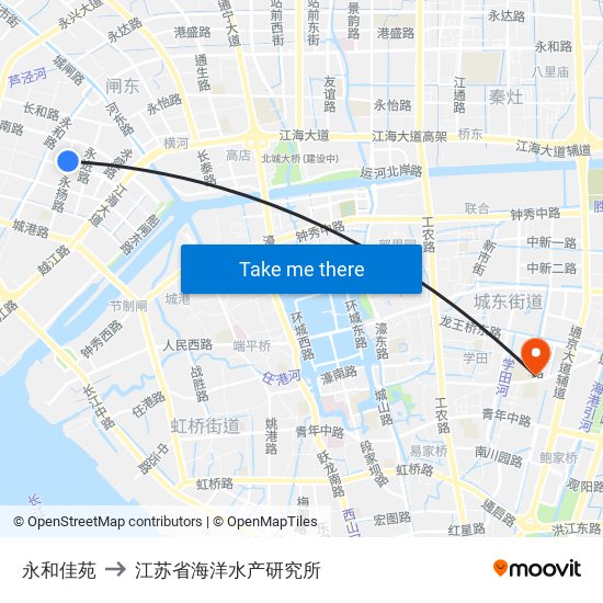 永和佳苑 to 江苏省海洋水产研究所 map