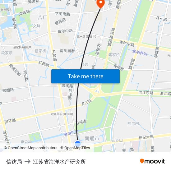 信访局 to 江苏省海洋水产研究所 map