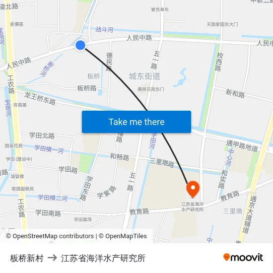 板桥新村 to 江苏省海洋水产研究所 map