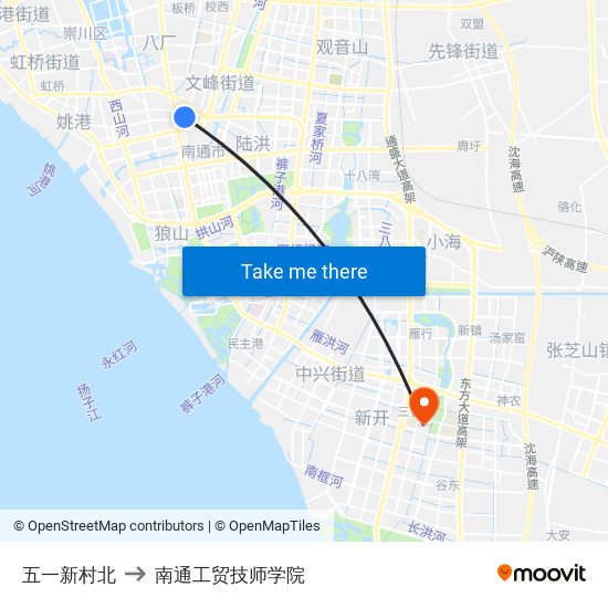 五一新村北 to 南通工贸技师学院 map