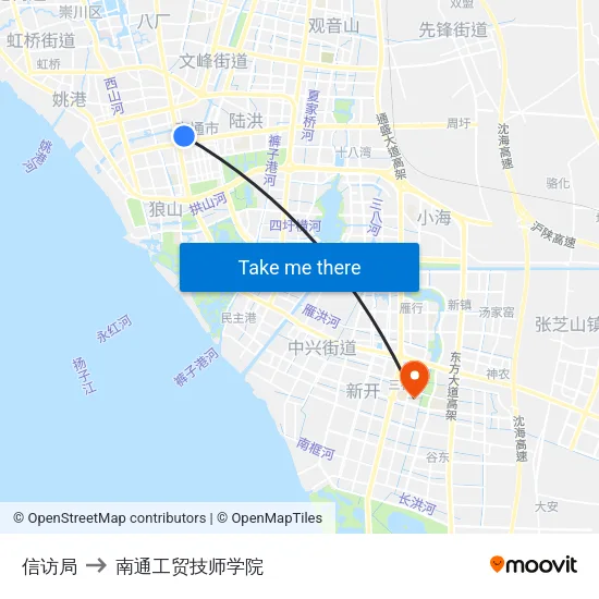 信访局 to 南通工贸技师学院 map