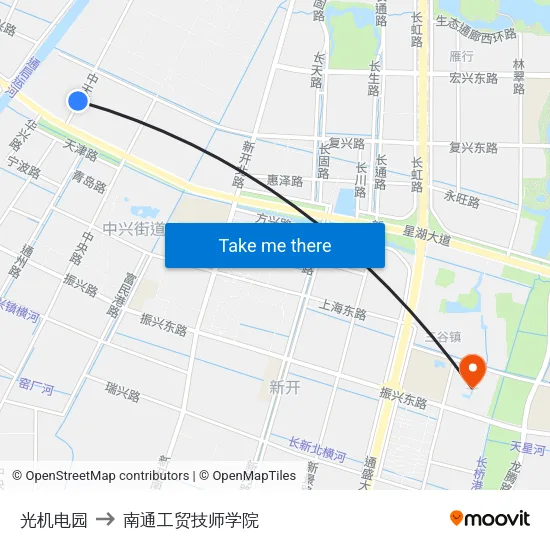 光机电园 to 南通工贸技师学院 map