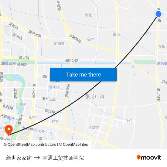 新世家家纺 to 南通工贸技师学院 map