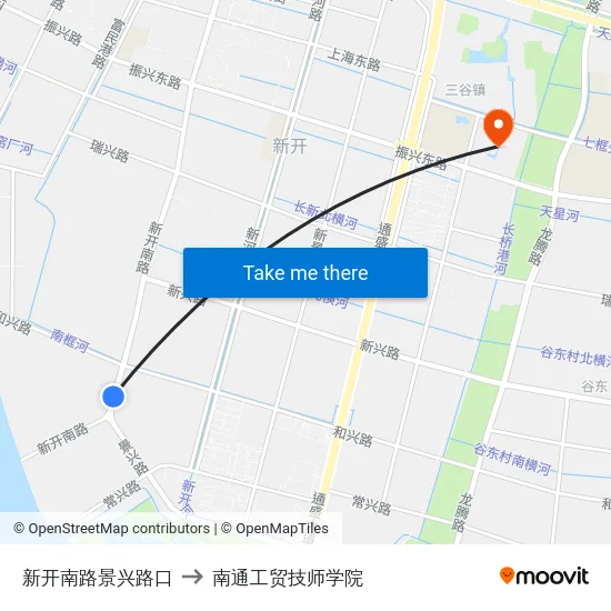 新开南路景兴路口 to 南通工贸技师学院 map
