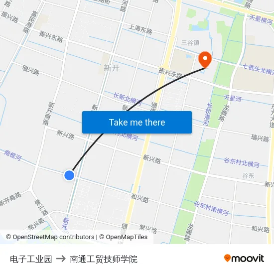 电子工业园 to 南通工贸技师学院 map