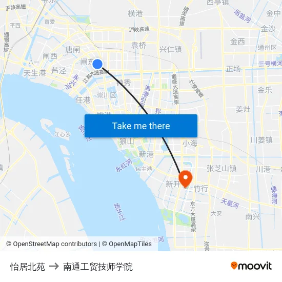 怡居北苑 to 南通工贸技师学院 map