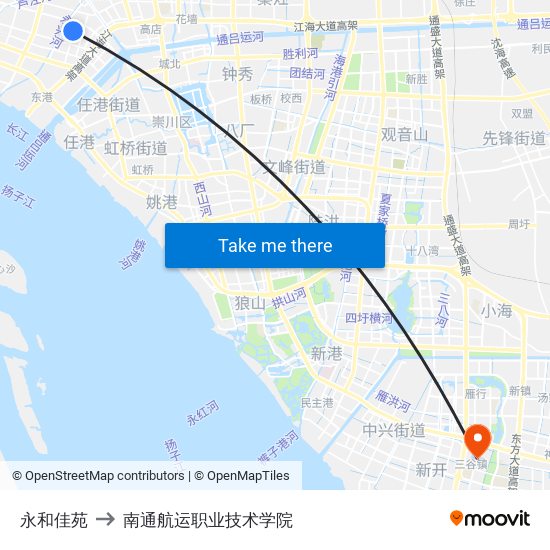 永和佳苑 to 南通航运职业技术学院 map