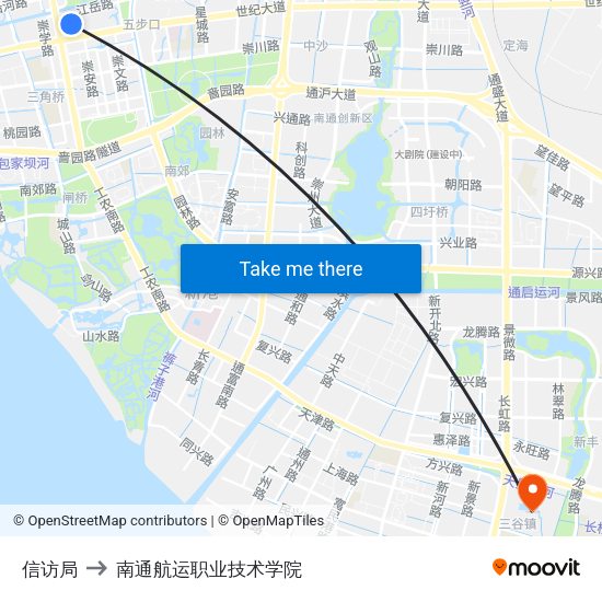 信访局 to 南通航运职业技术学院 map