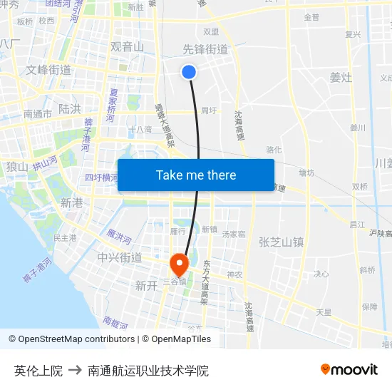 英伦上院 to 南通航运职业技术学院 map