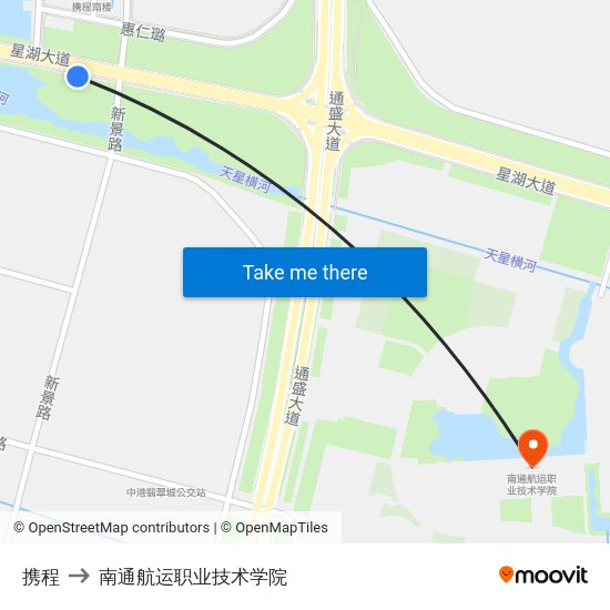 携程 to 南通航运职业技术学院 map
