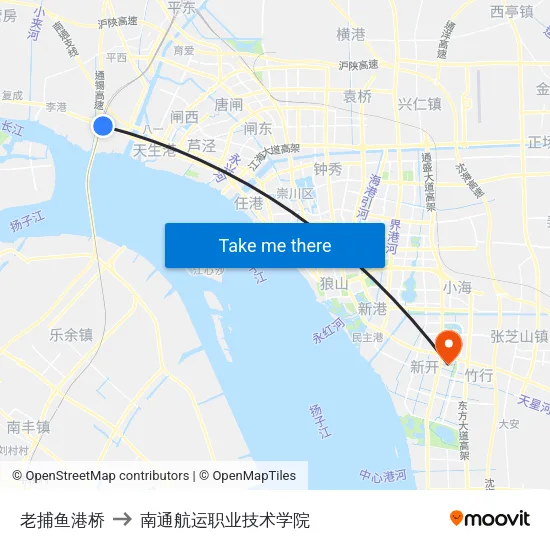 老捕鱼港桥 to 南通航运职业技术学院 map
