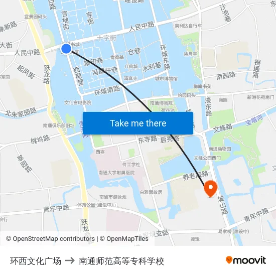 环西文化广场 to 南通师范高等专科学校 map