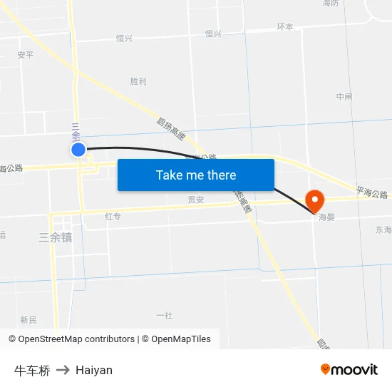 Niuche Bridge to Haiyan map