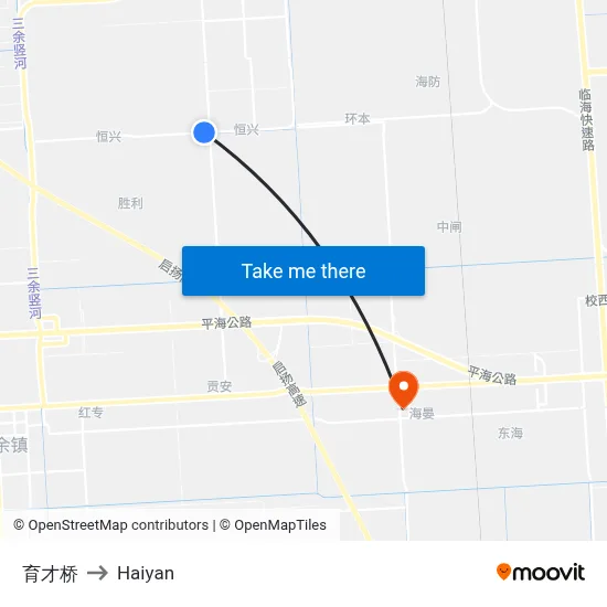 Yucai Bridge to Haiyan map