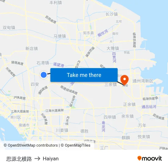 Siyuan North Cross Road to Haiyan map